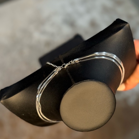 Water Resistant Silver Tri Layer Necklace - Picture 2 of 2